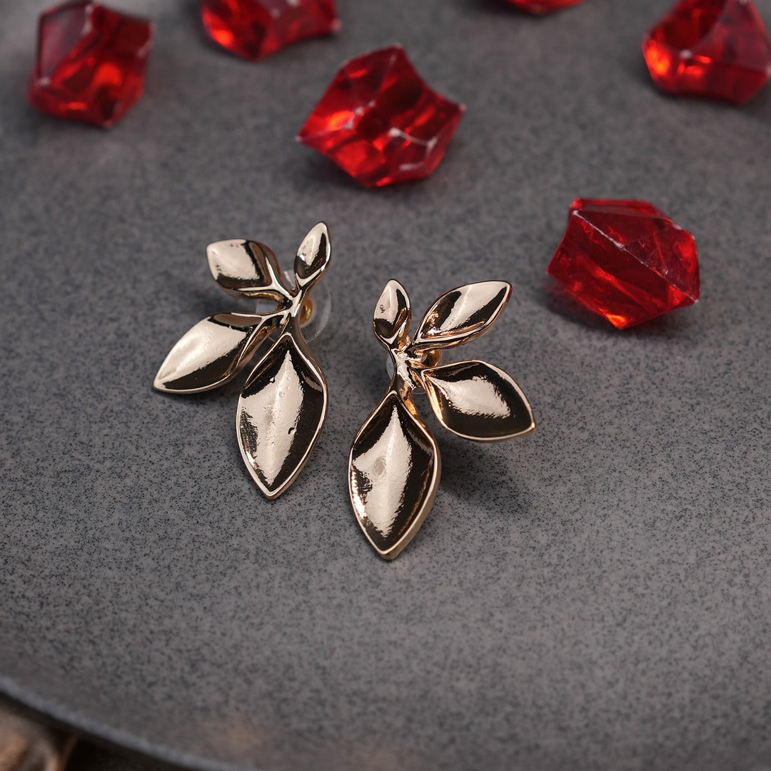 HALF FLOWER STATEMENT EARRINGS