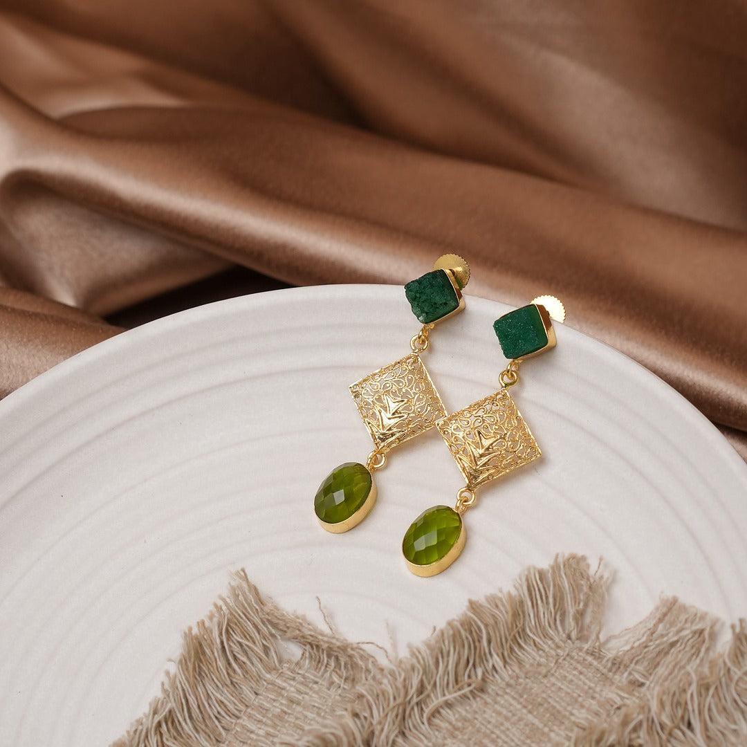 HELENA RAW STONE DROP EARRINGS