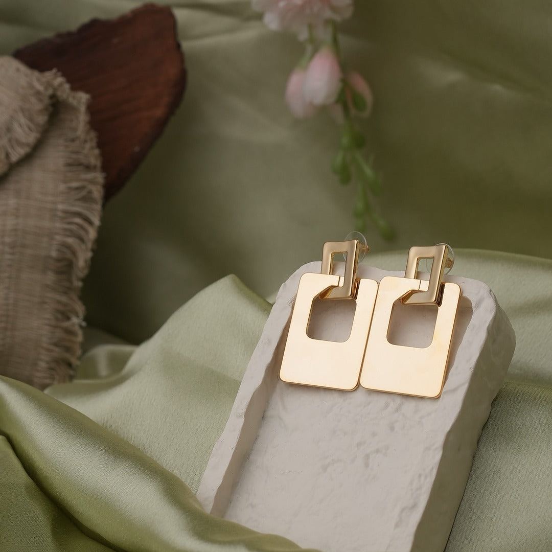 DOUBLE SQUARE DROP EARRINGS