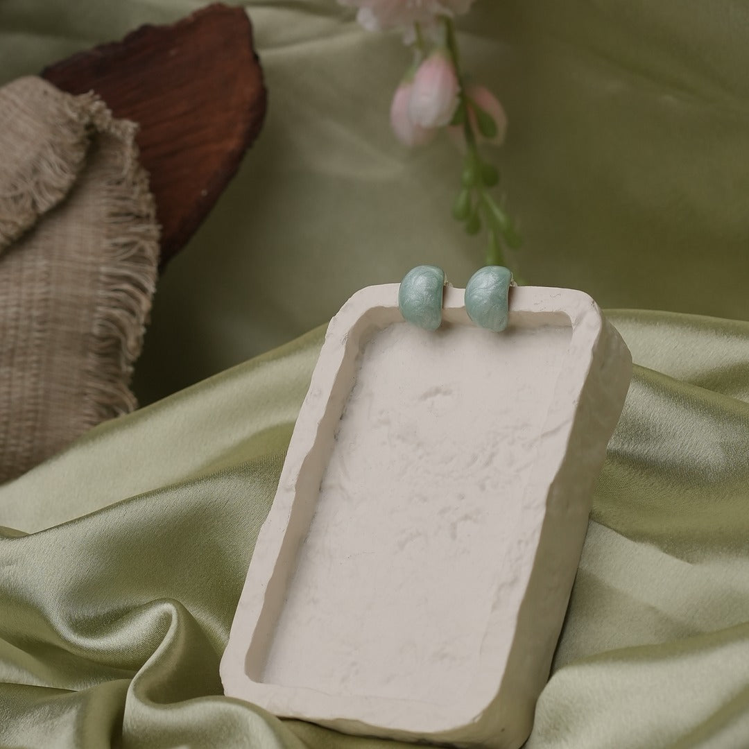 AQUAGREEN MARBLE STUD EARRINGS