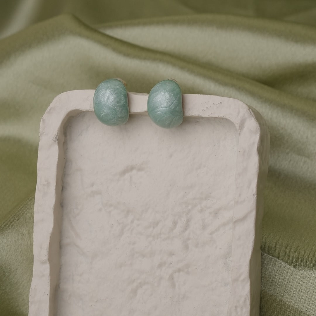 AQUAGREEN MARBLE STUD EARRINGS