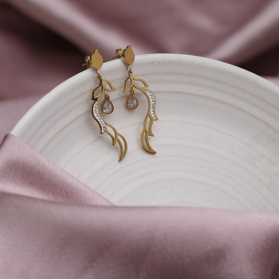 GOLDEN PEACOCK EARRINGS