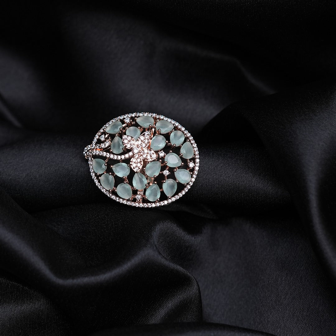 PASTEL GREEN AD STATEMENT RING