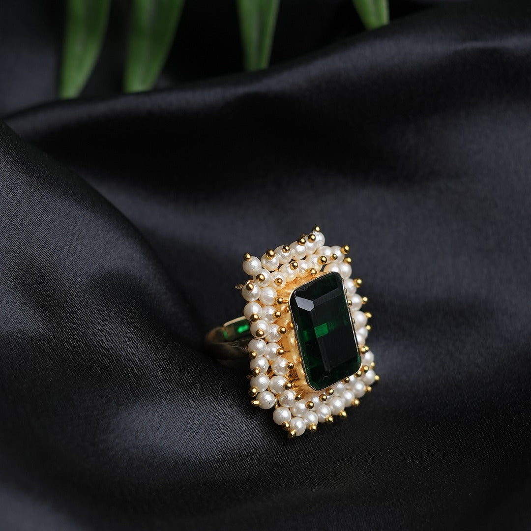 PRITHVI STONE PEARL RING