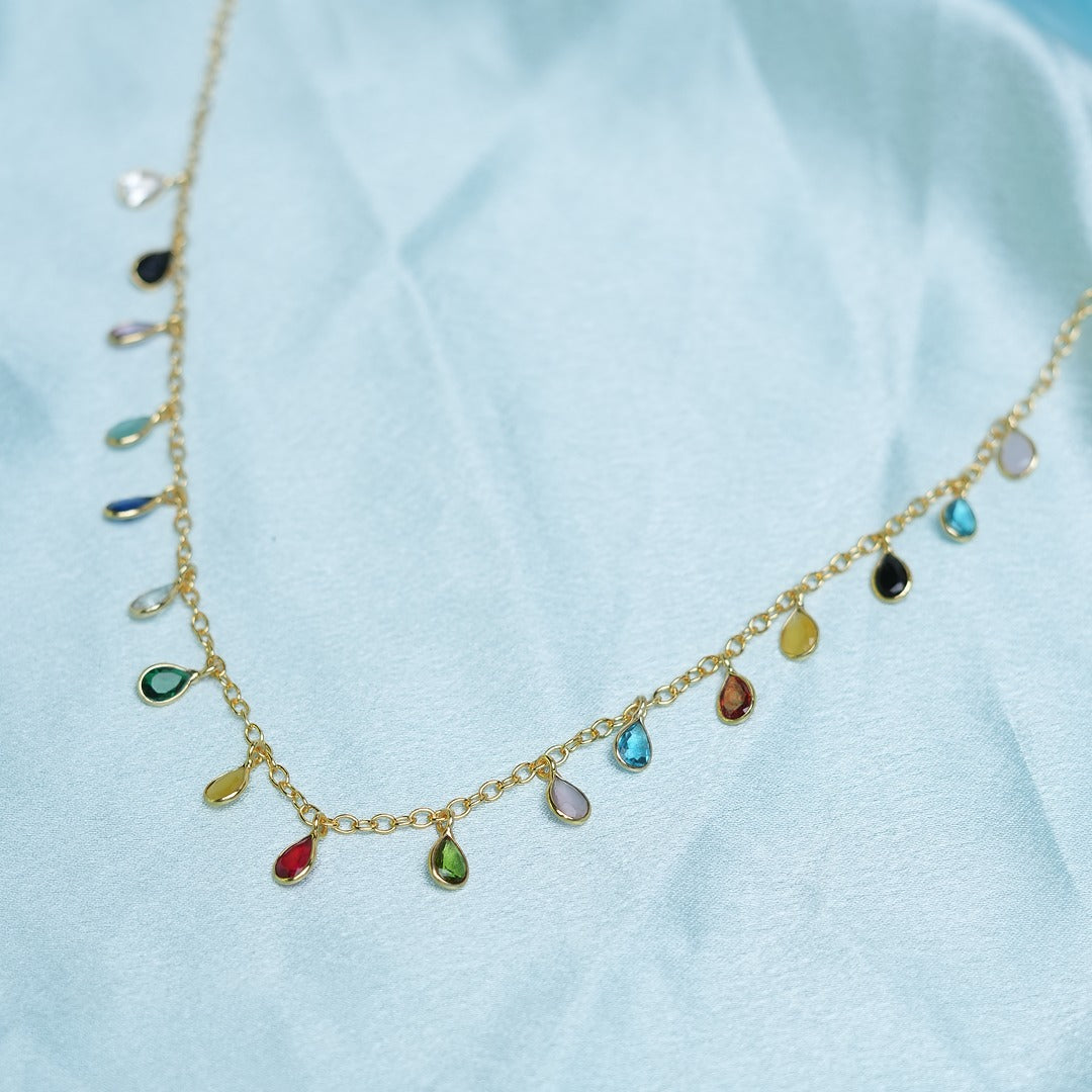 MULTICOLOR DROP CHAIN NECKLACE