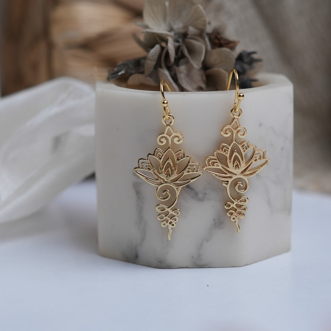 LOTUS DROP EARRINGS