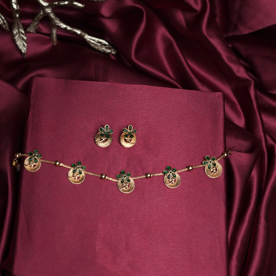 AADHIRA GREEN CHOKER SET
