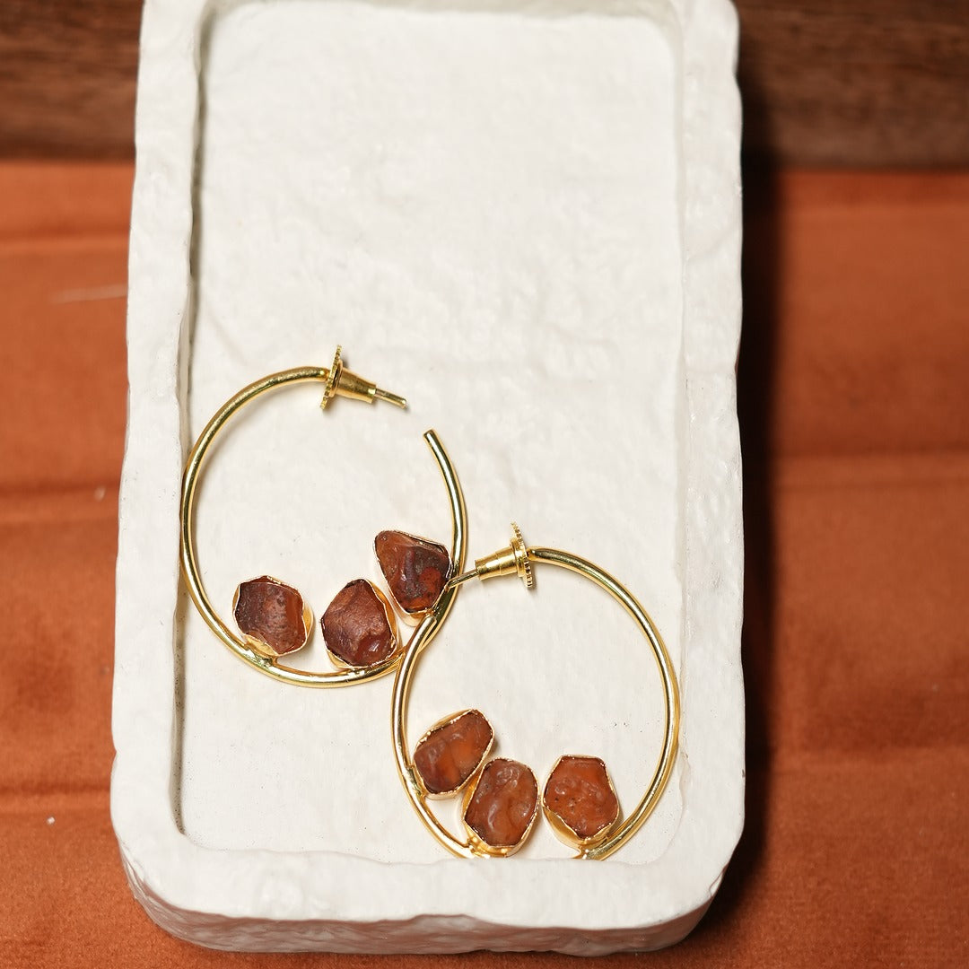 TRISTONE HOOP EARRINGS