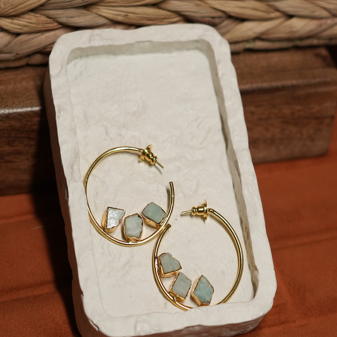 TRISTONE HOOP EARRINGS