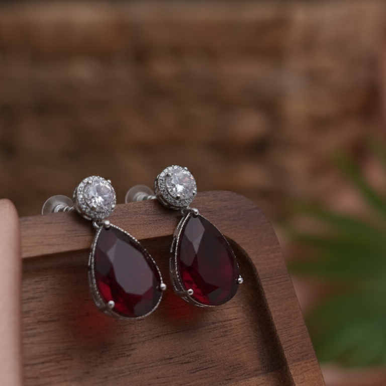 RUBY DROP EARRINGS