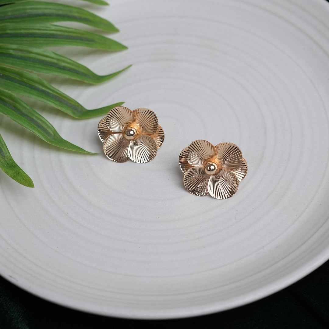 FLORAL GOLD STATEMENT EARRINGS