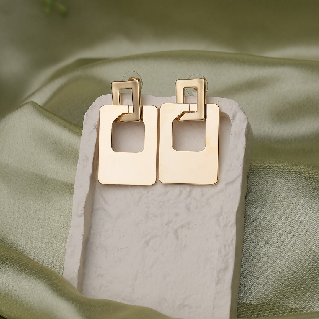 DOUBLE SQUARE DROP EARRINGS