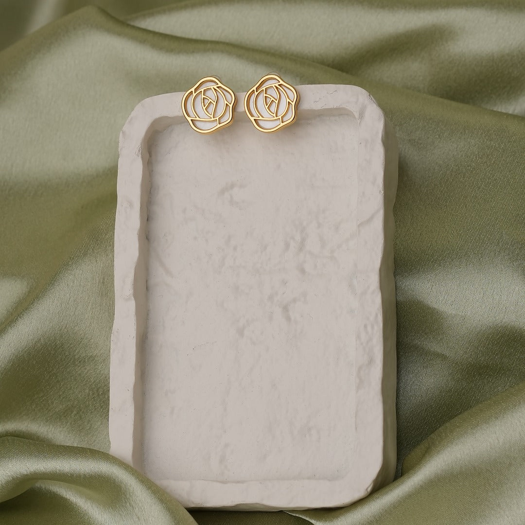 ROSETTE STUD EARRINGS