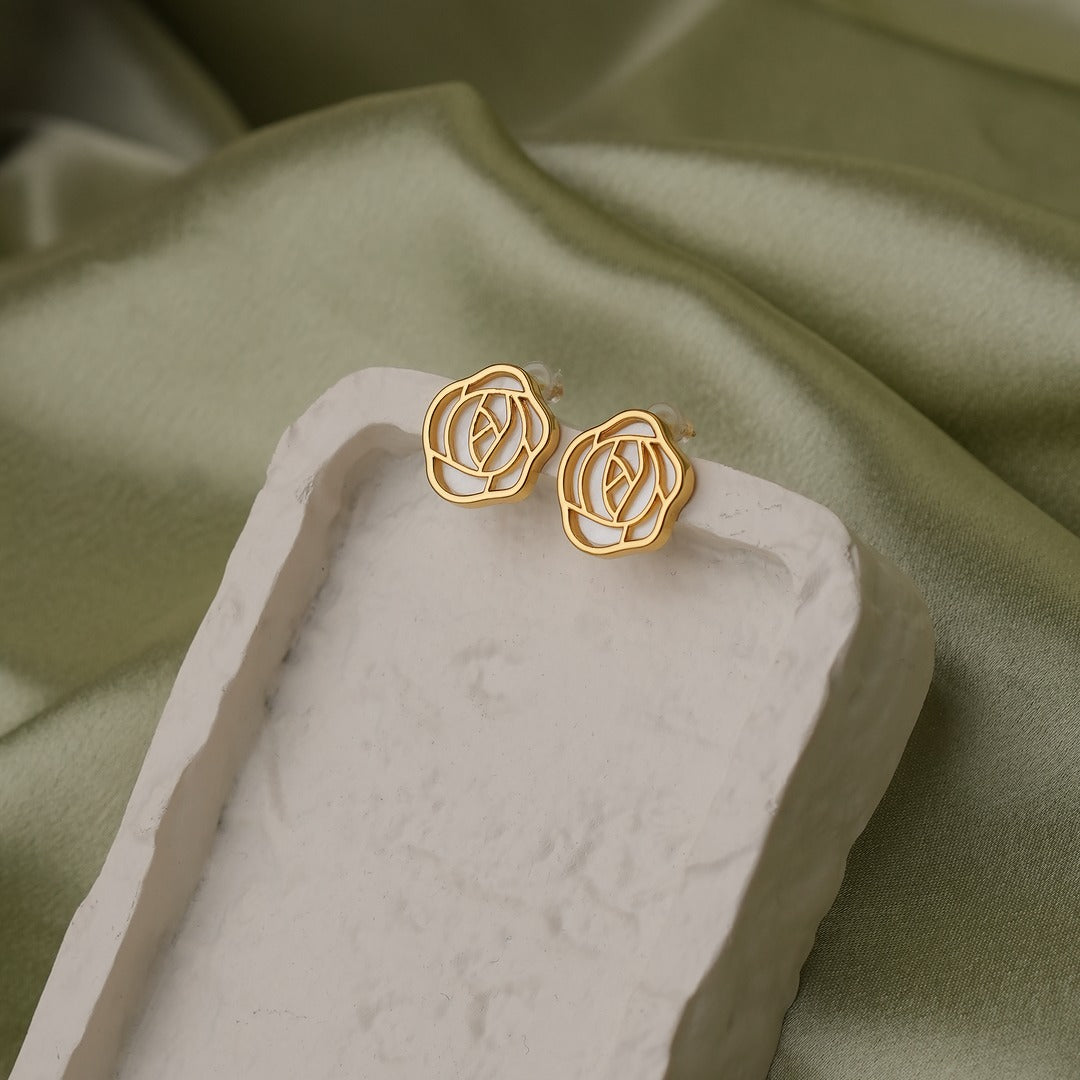 ROSETTE STUD EARRINGS