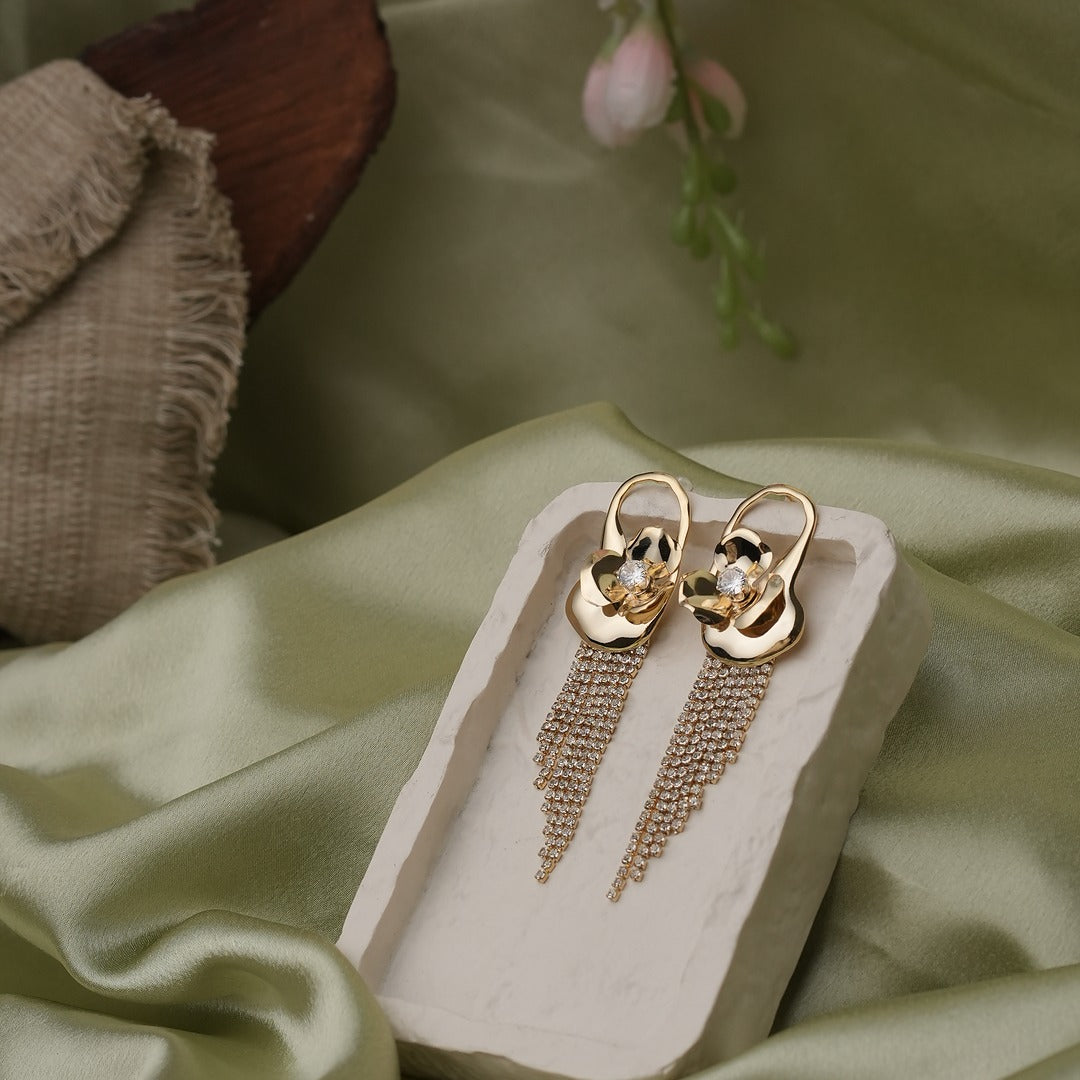 FLORAL EMBELLISHED DROP EARRINGS