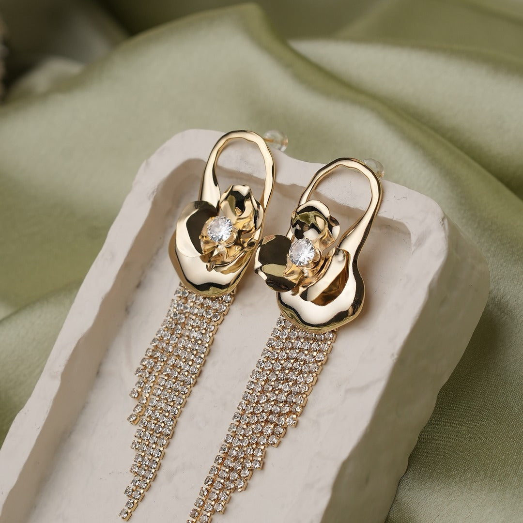 FLORAL EMBELLISHED DROP EARRINGS