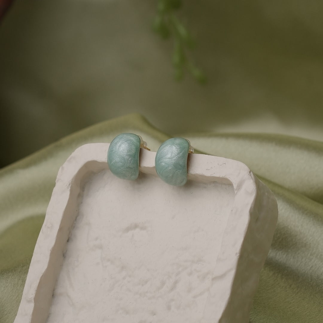 AQUAGREEN MARBLE STUD EARRINGS