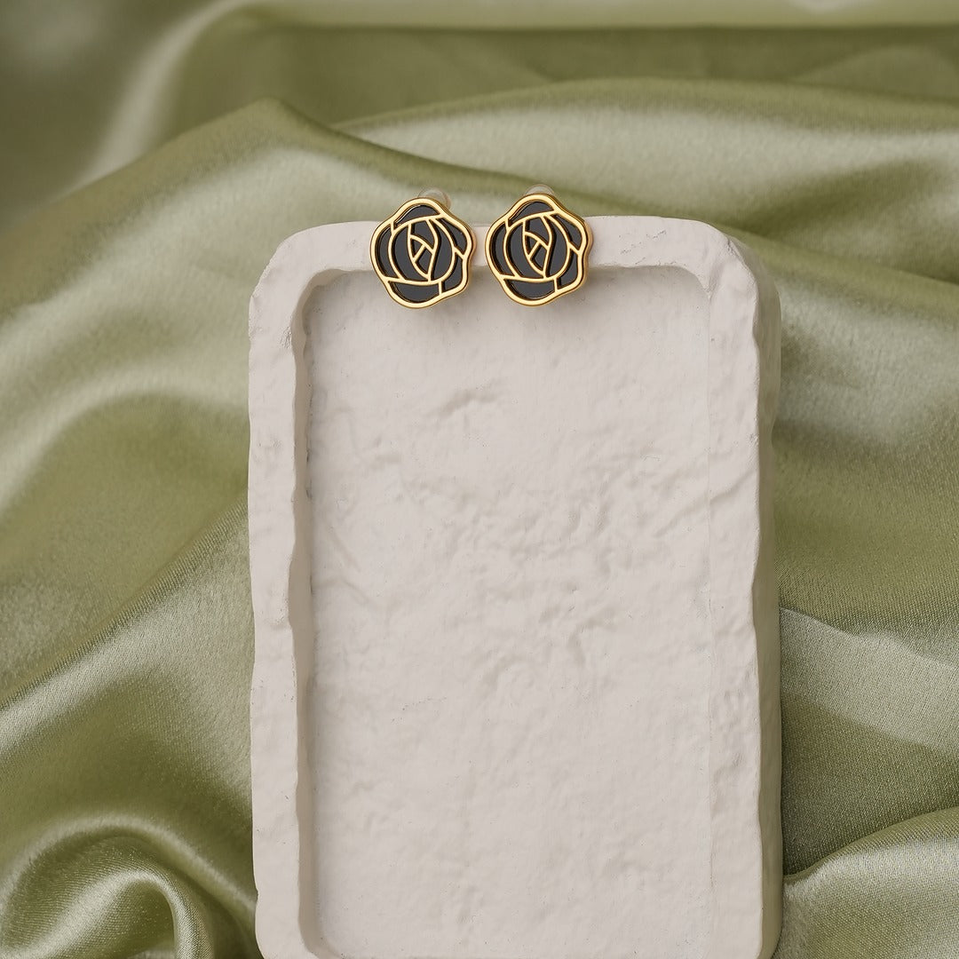 ROSETTE STUD EARRINGS