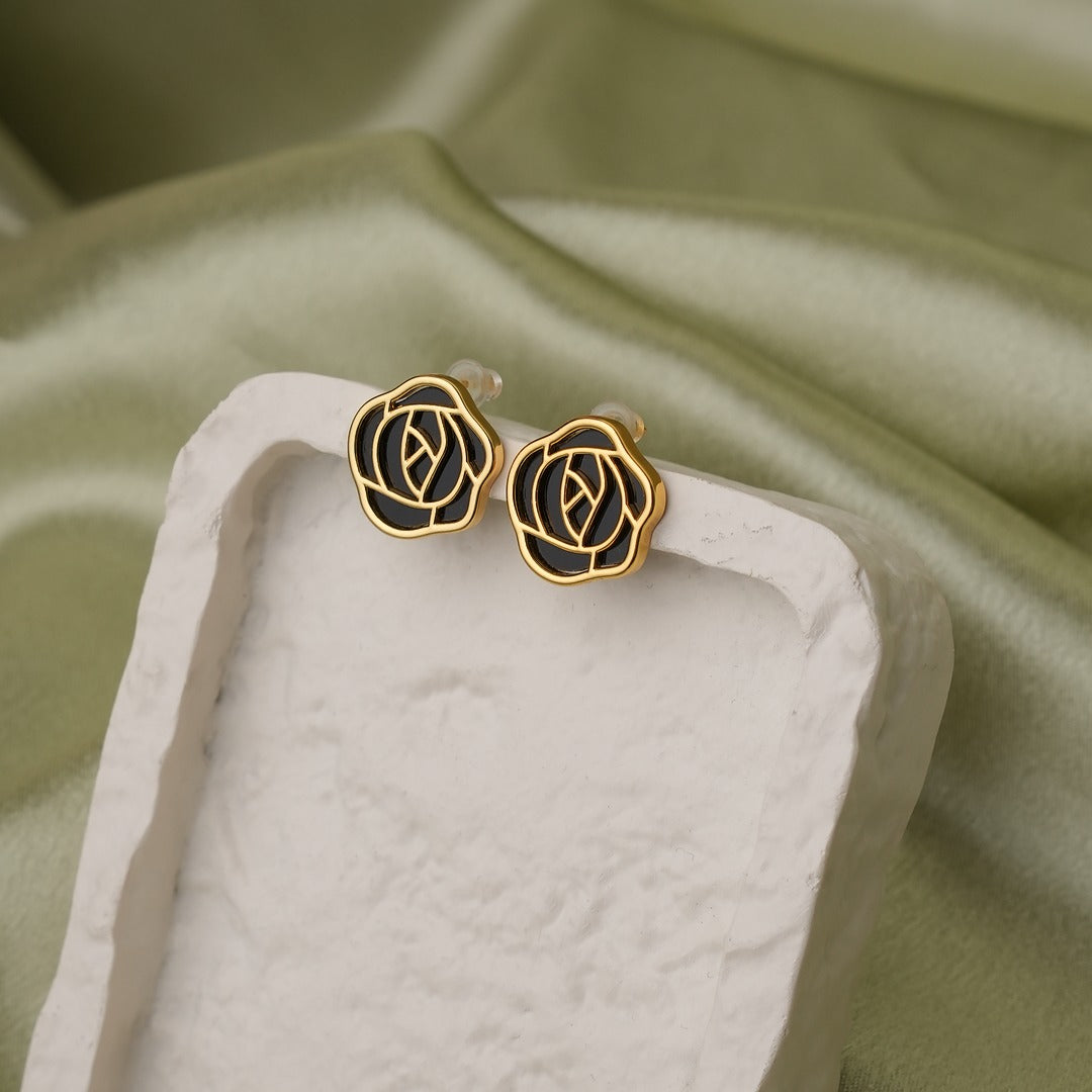 ROSETTE STUD EARRINGS