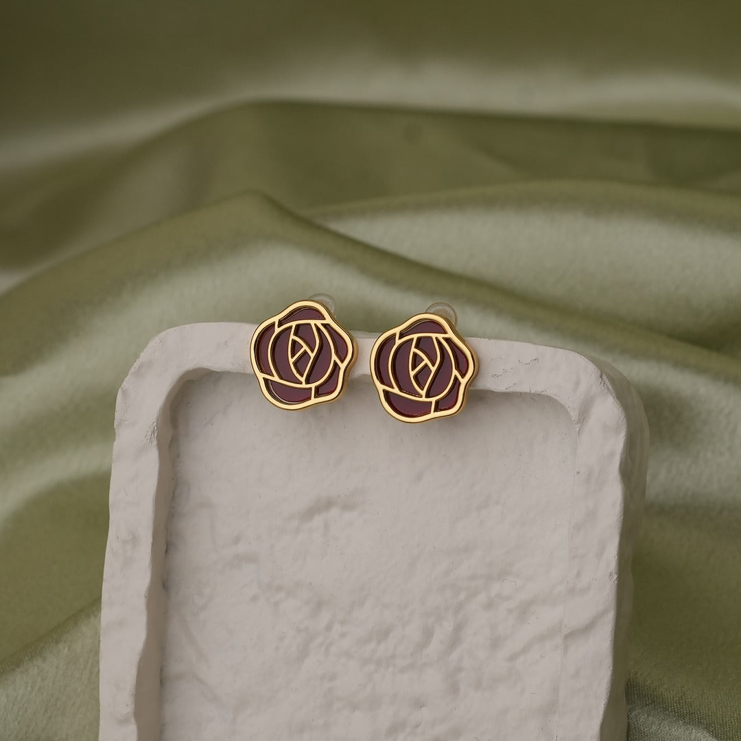 ROSETTE STUD EARRINGS