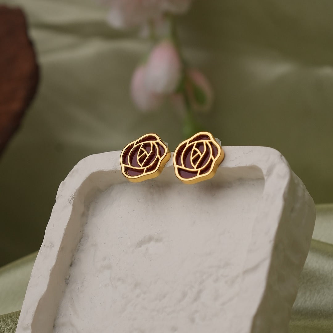 ROSETTE STUD EARRINGS