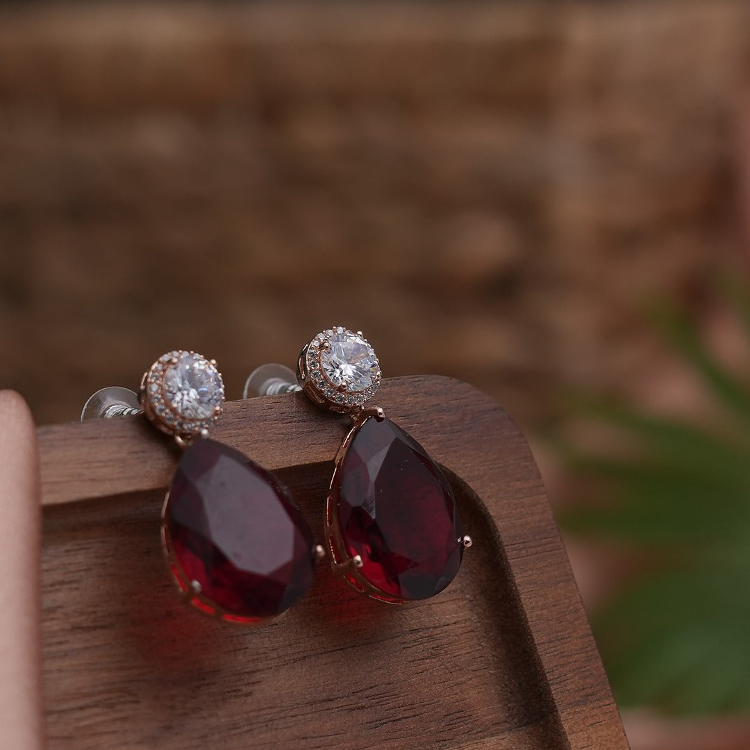 RUBY DROP EARRINGS