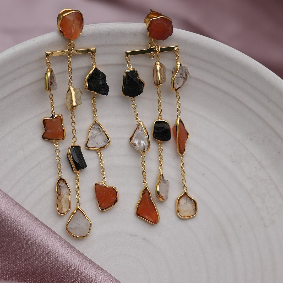 WATERFALL ROUGH STONE EARRINGS