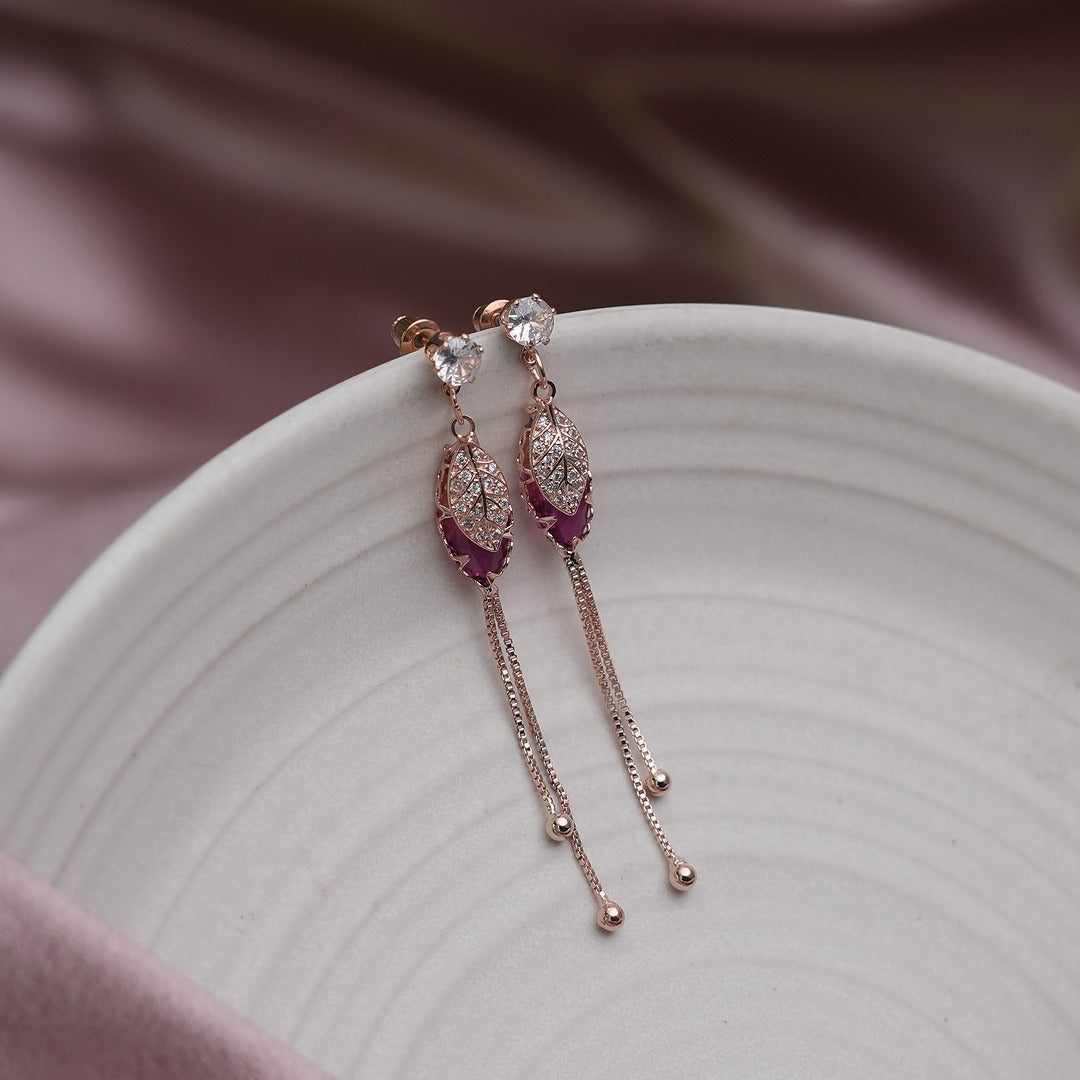 PINK SWAN AD EARRINGS