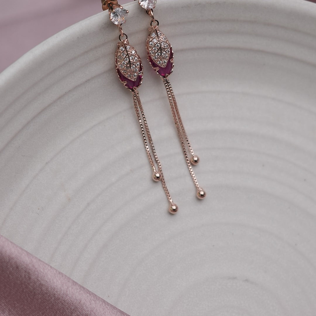 PINK SWAN AD EARRINGS