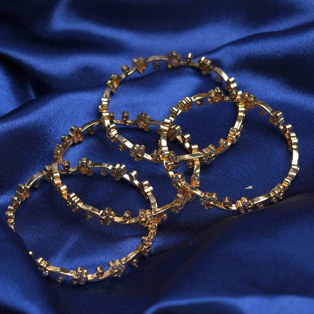 MULTICOLOR FLORAL STONE BANGLE