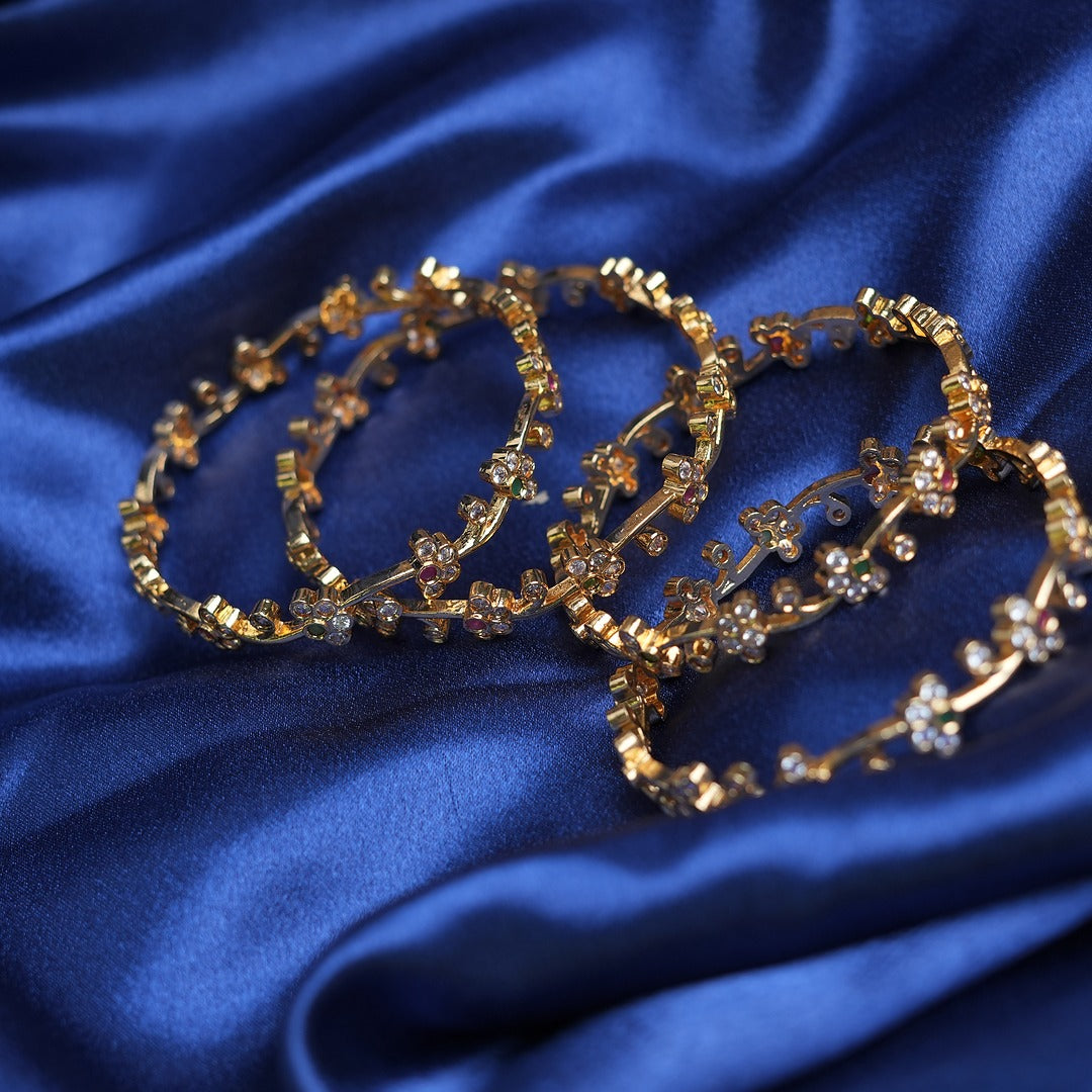 MULTICOLOR FLORAL STONE BANGLE