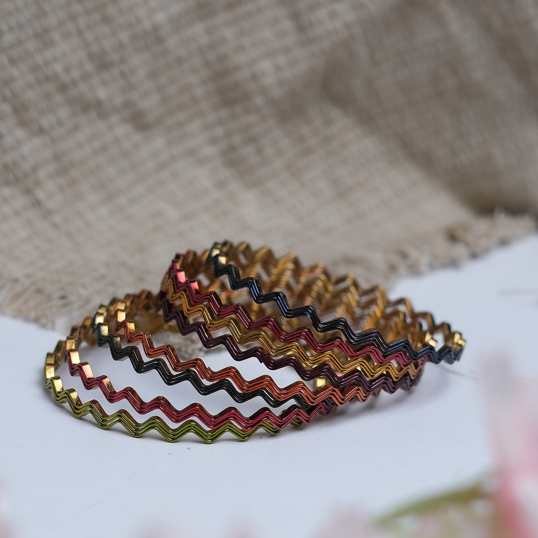 RAINBOW ZIGZAG BANGLE SET