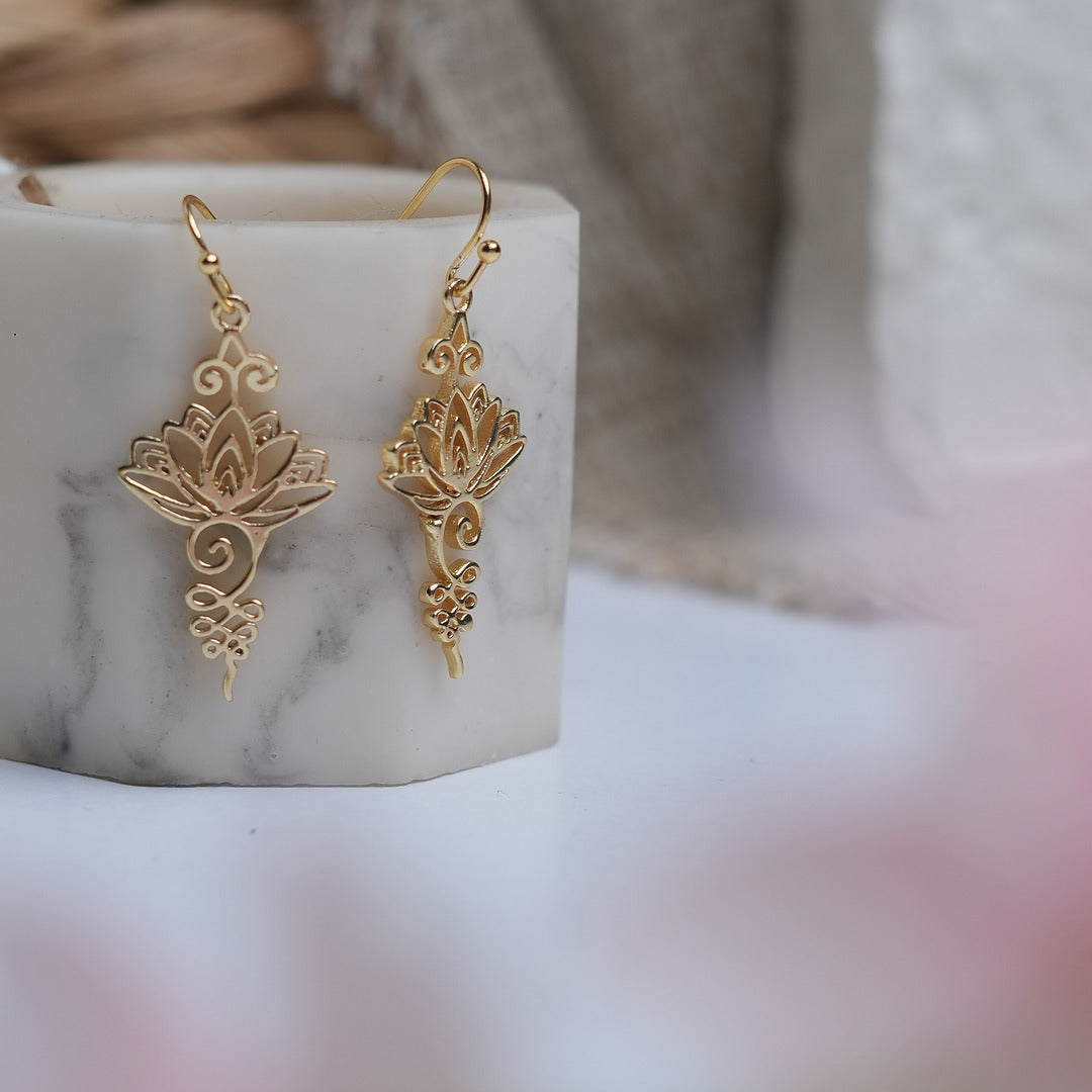 LOTUS DROP EARRINGS