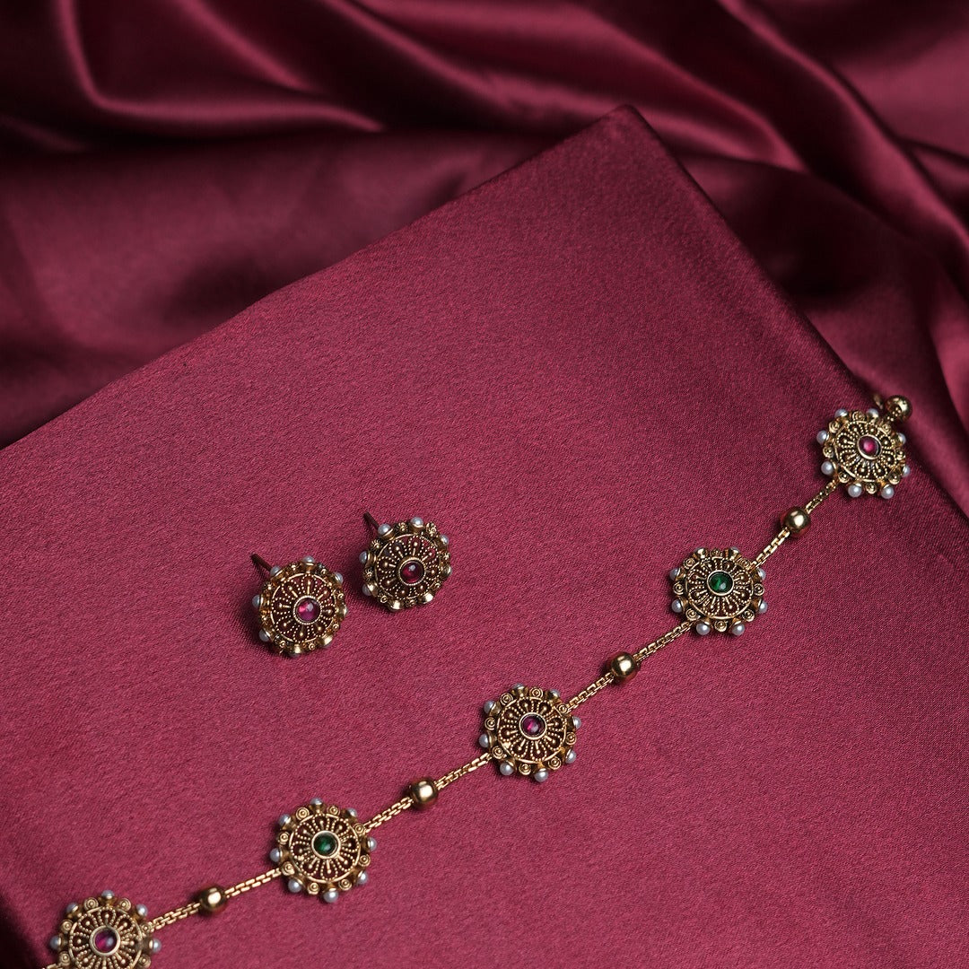 NILA MULTICOLOR PEARL CHOKER SET