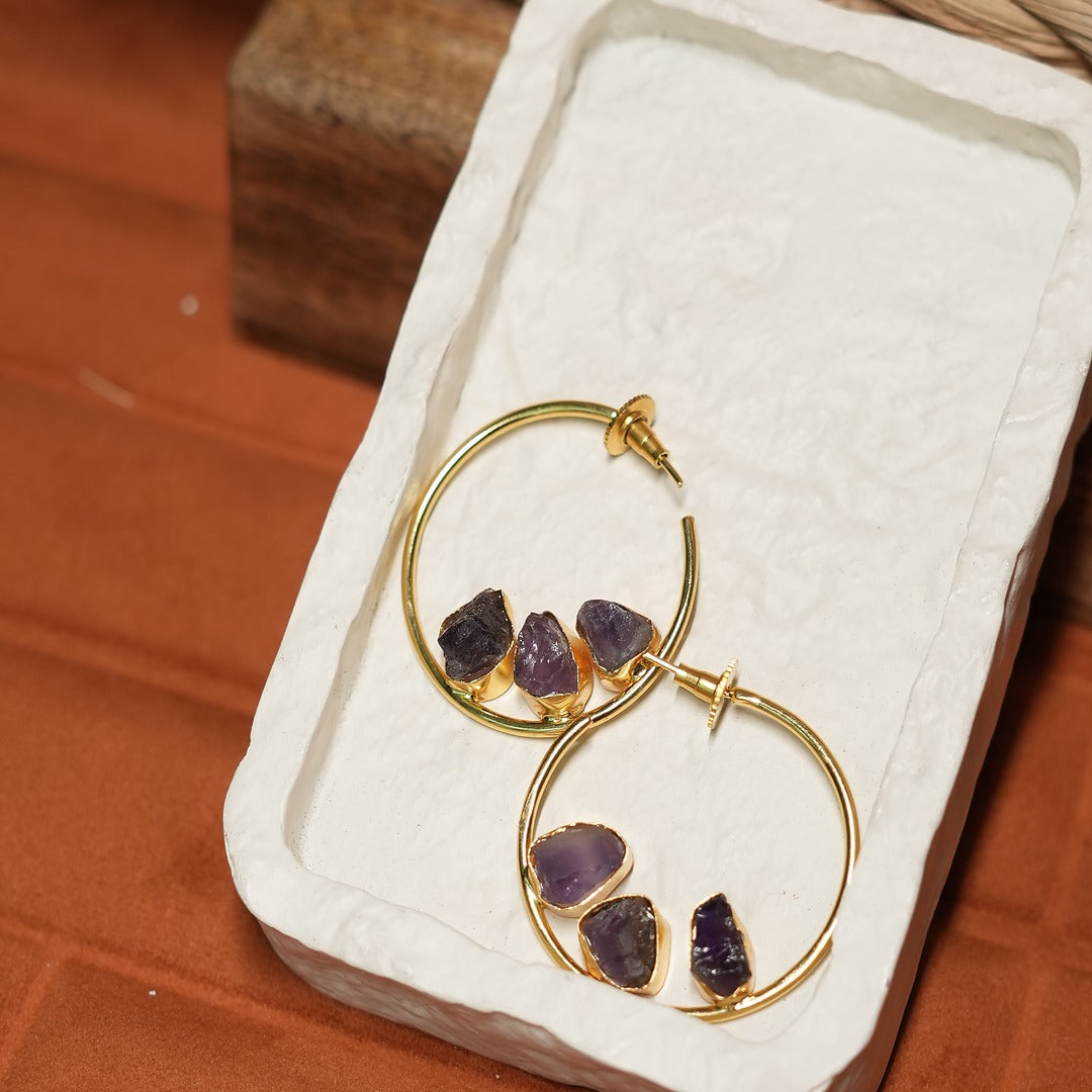 TRISTONE HOOP EARRINGS
