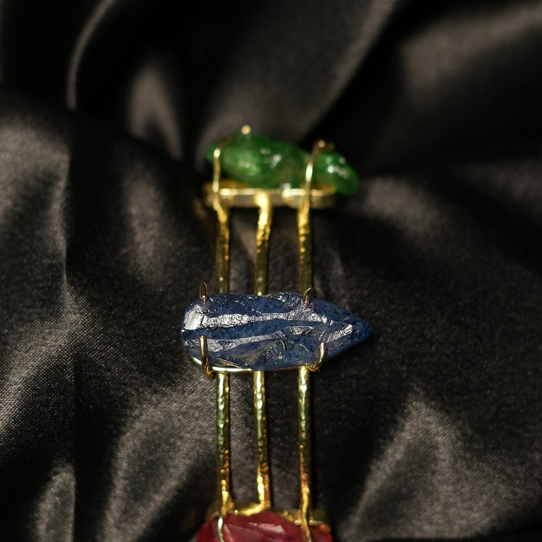 3 COLOUR CRYSTAL CLAW TYPE 3 WIRE BRACELET