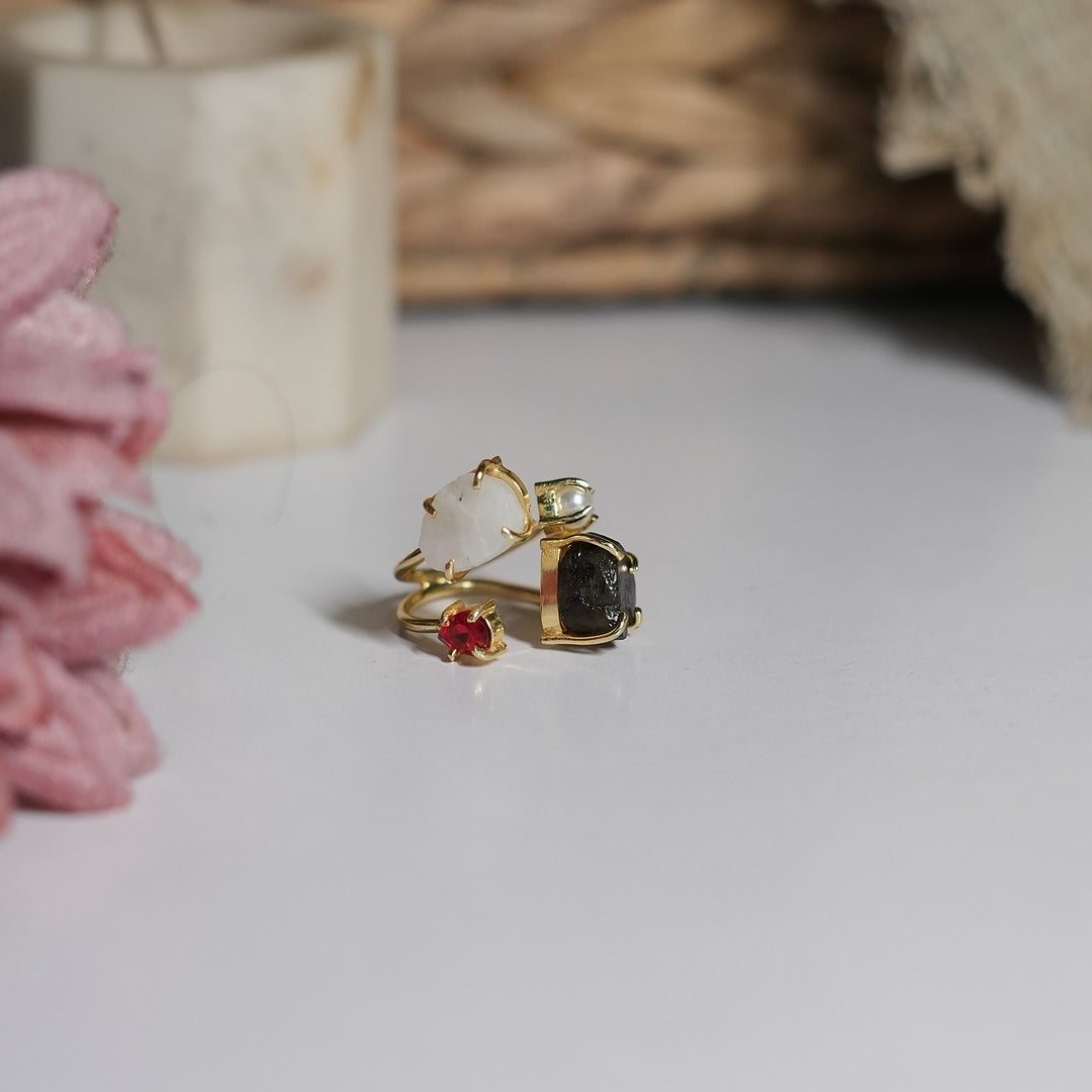 ROUGH STONE RINGS-4 STONES