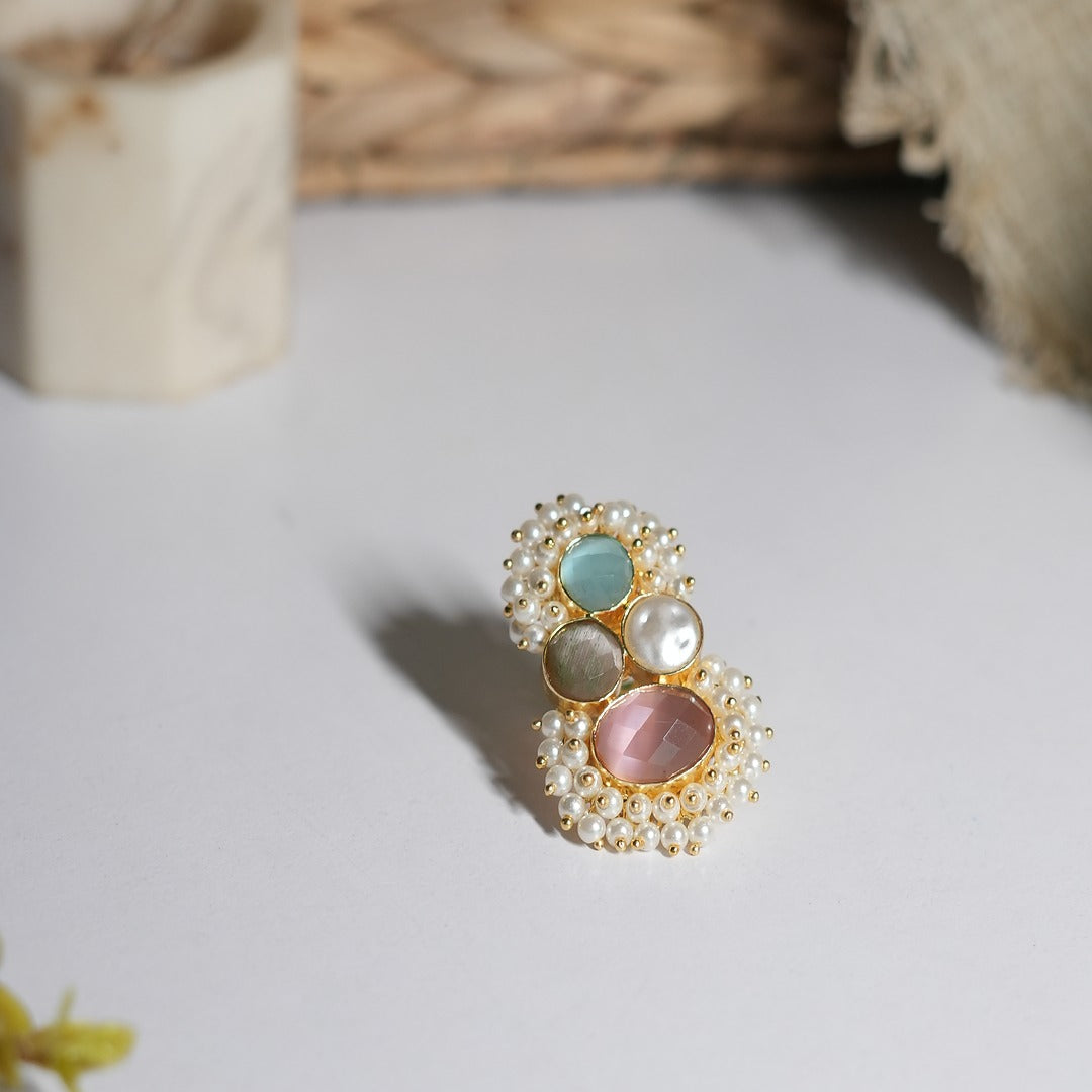 HG 4 COLLECT PEARL FILLED RING