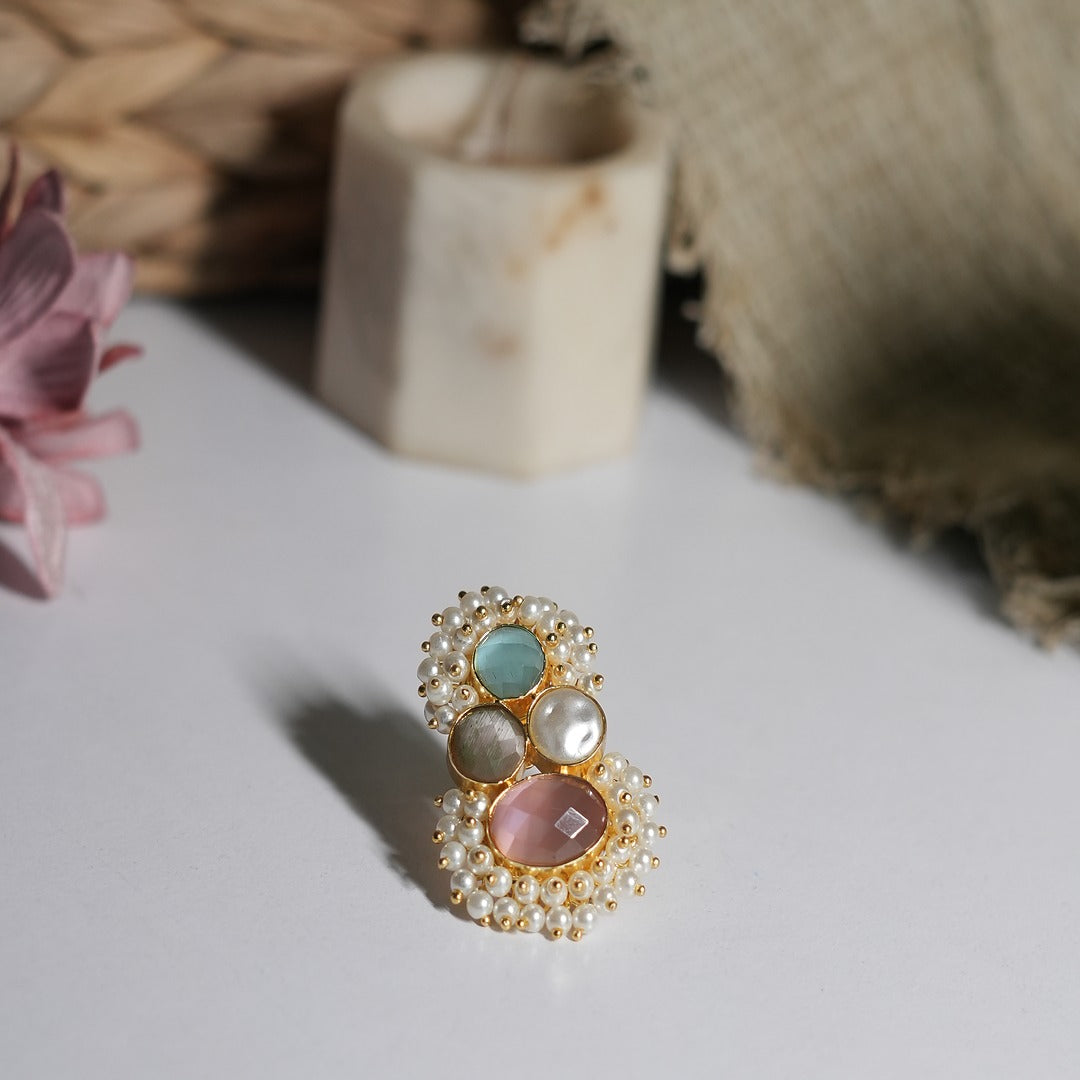 HG 4 COLLECT PEARL FILLED RING