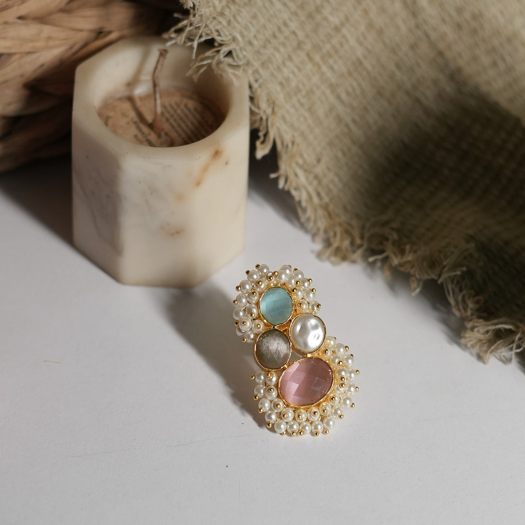 HG 4 COLLECT PEARL FILLED RING