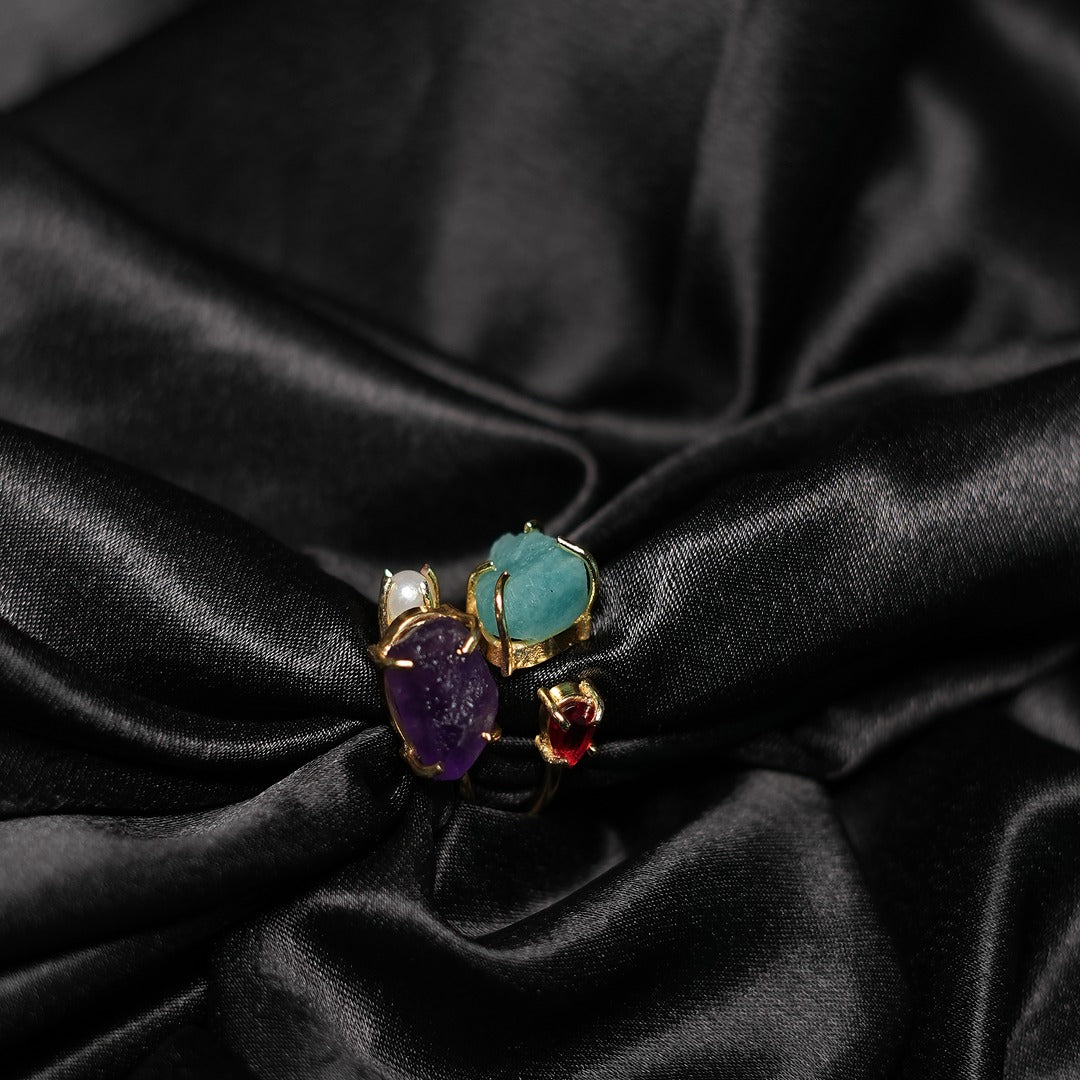 ROUGH STONE RINGS-4 STONES
